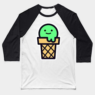 Ice cream, ice, ice cream ball in waffle Baseball T-Shirt